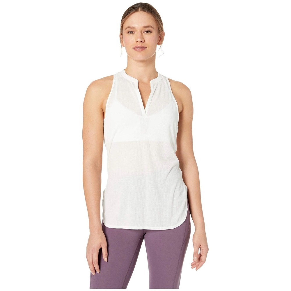NWT Prana Corazon Tank‎ Moon Light White Sleeveless Keyhole Cutout Ribbed